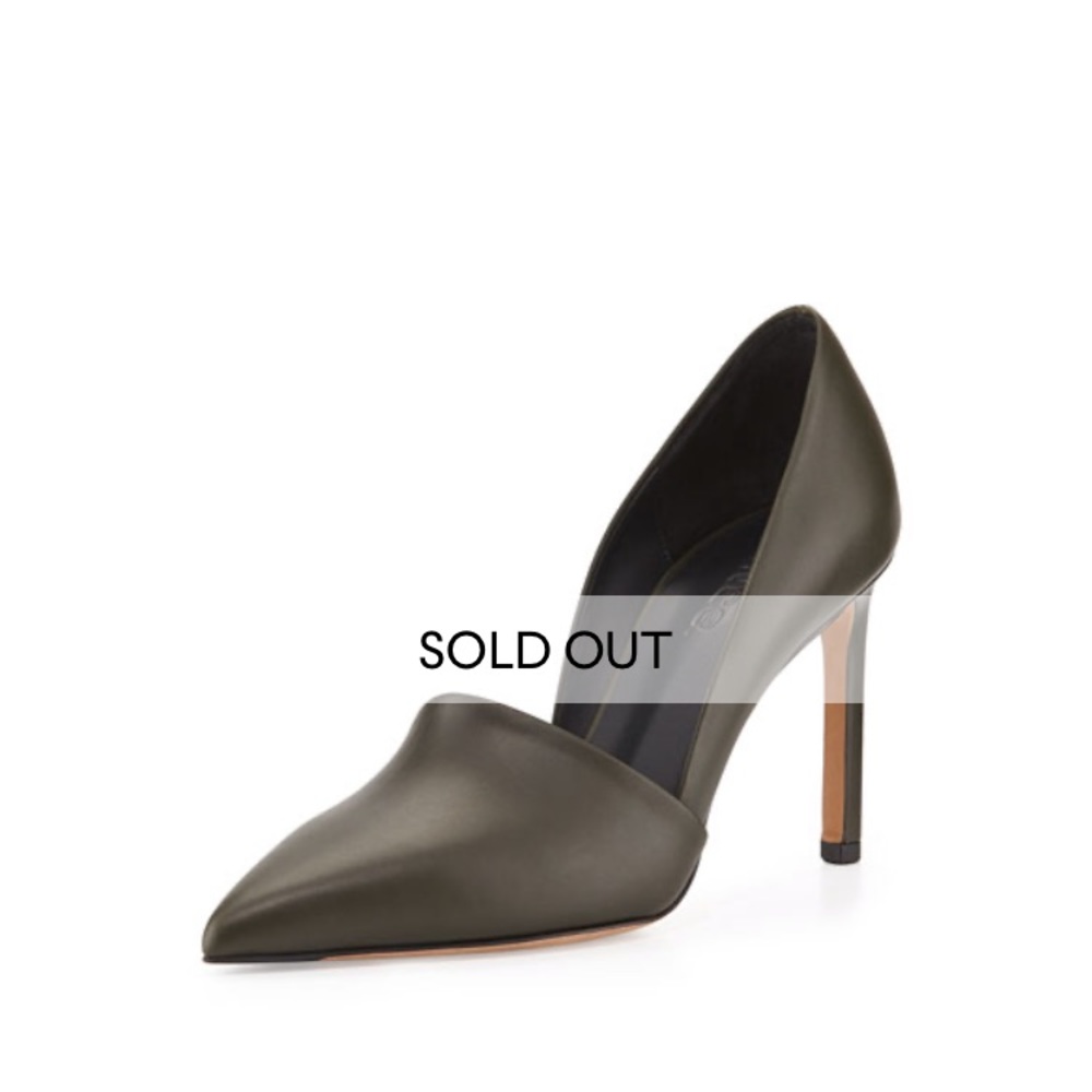 Vince Gray Cosette Leather Pointed Toe Heel